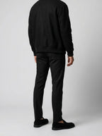Men's Autumn Varsity Jacket with Snap Front and Ribbed Collar