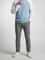 Men's Autumn Waffle Knit Colour Block Half Zip Jumper