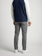 Men's Autumn Waffle Knit Colour Block Half Zip Jumper
