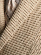 Men's Autumn Waffle Knit Double Breasted Cardigan with Shawl Collar