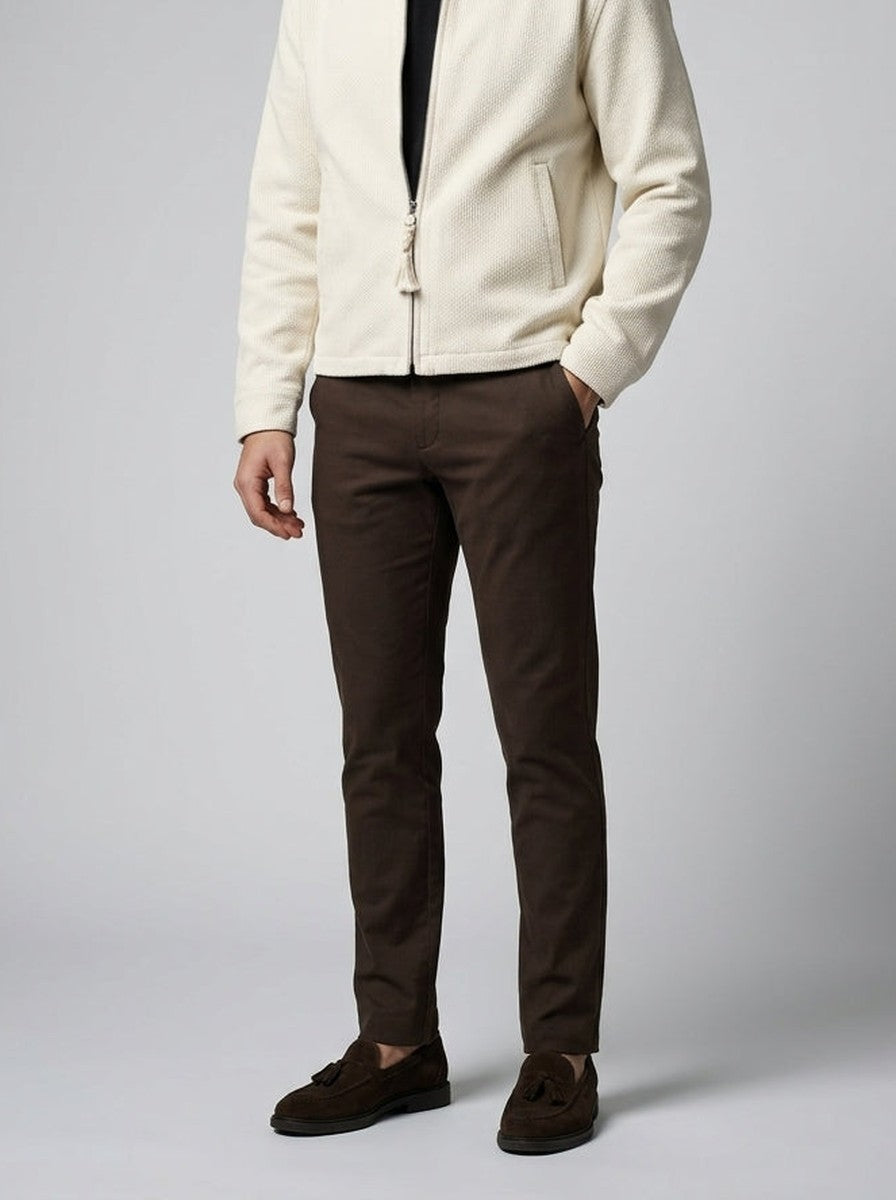Men's Autumn Waffle Knit Point Collar Full Zip Jacket
