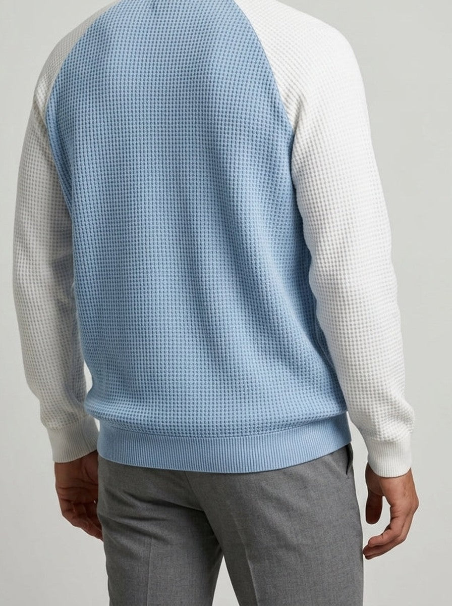 Men's Autumn Waffle Knit Quarter Zip Jumper