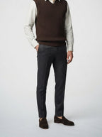 Men's Autumn Waffle Knit Sleeveless Jumper Vest with V-Neck