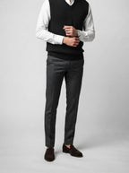 Men's Autumn Waffle Knit Sleeveless Jumper Vest with V-Neck