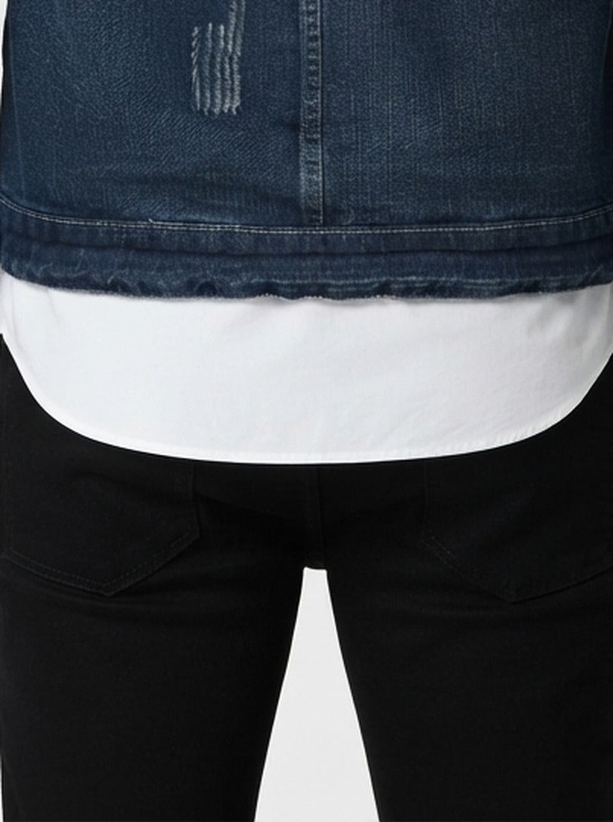 Men's Autumn Washed Denim Zip-Up Jacket