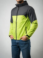 Men's Autumn Waterproof Hooded Rain Jacket with Packable Pouch