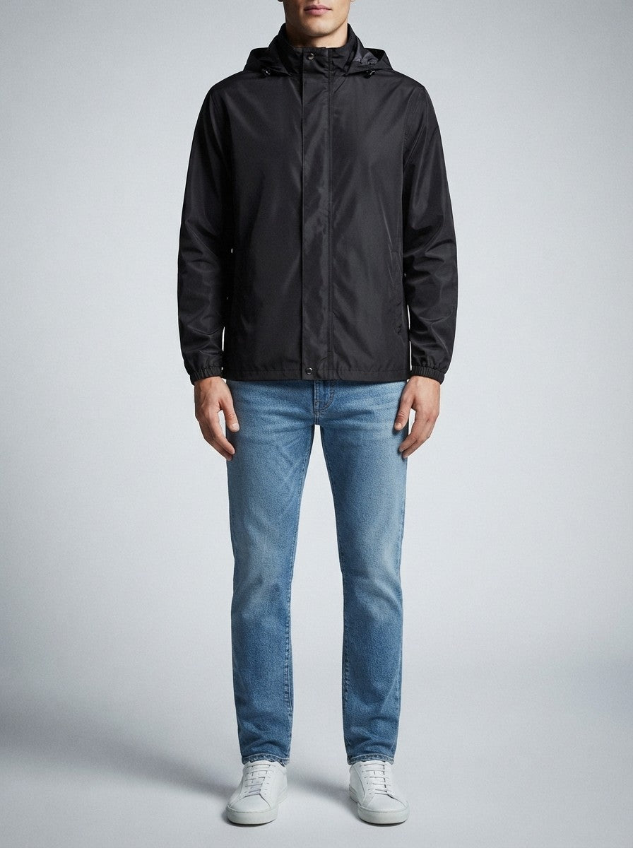 Men's Autumn Waterproof Rain Jacket with Snap Storm Flap