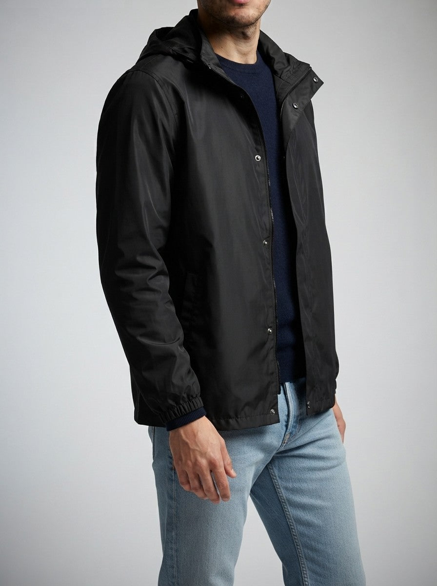 Men's Autumn Waterproof Rain Jacket with Snap Storm Flap