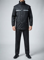 Men's Autumn Waterproof Rain Suit with Reflective Strips | Jacket and Trousers Set