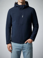 Men's Autumn Waterproof Shell Rain Jacket with Toggle Hood