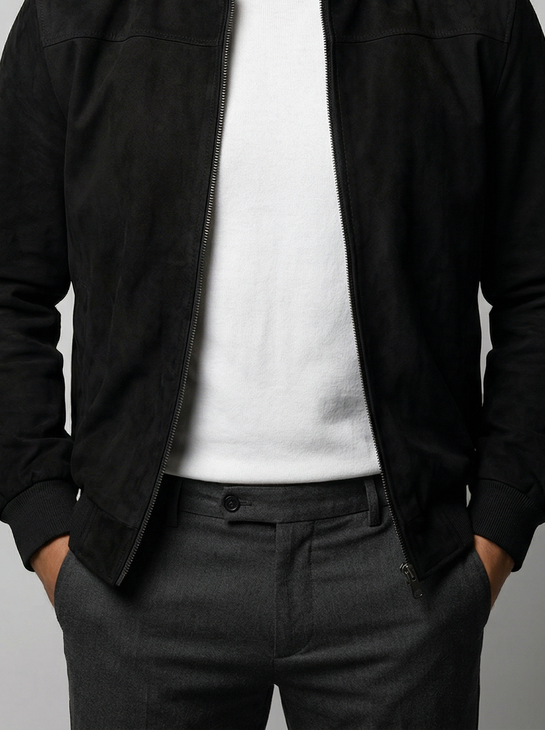 Men's Autumn Zip Front Stand Collar Flight Jacket