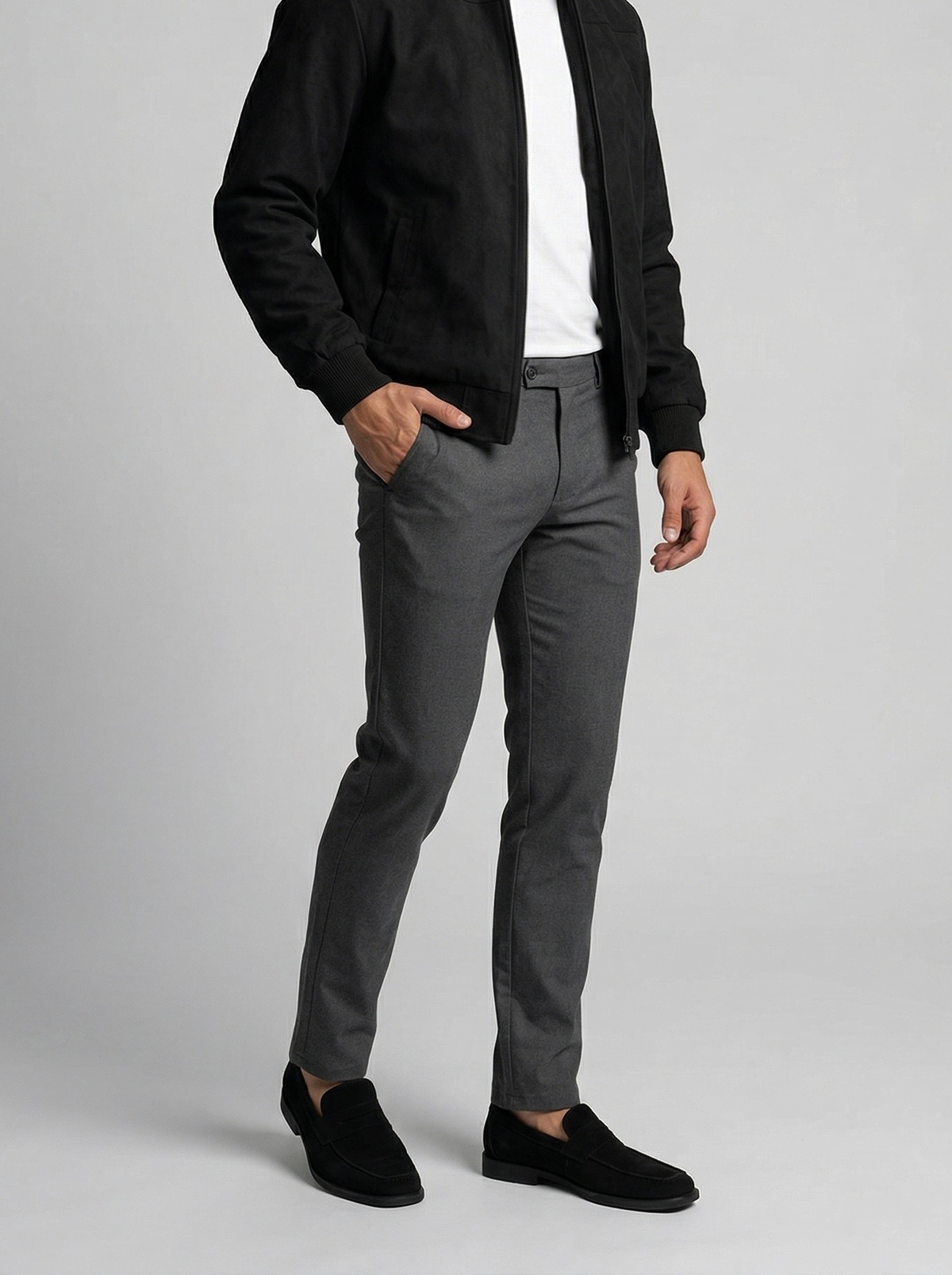 Men's Autumn Zip Front Stand Collar Flight Jacket