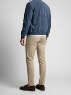 Men's Autumn Zip-Up Bomber Jacket with Ribbed Collar