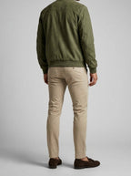 Men's Autumn Zip-Up Bomber Jacket with Ribbed Collar