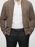 Men's Autumn Zip-Up Bomber Jacket with Stand Collar