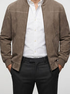 Men's Autumn Zip-Up Bomber Jacket with Stand Collar