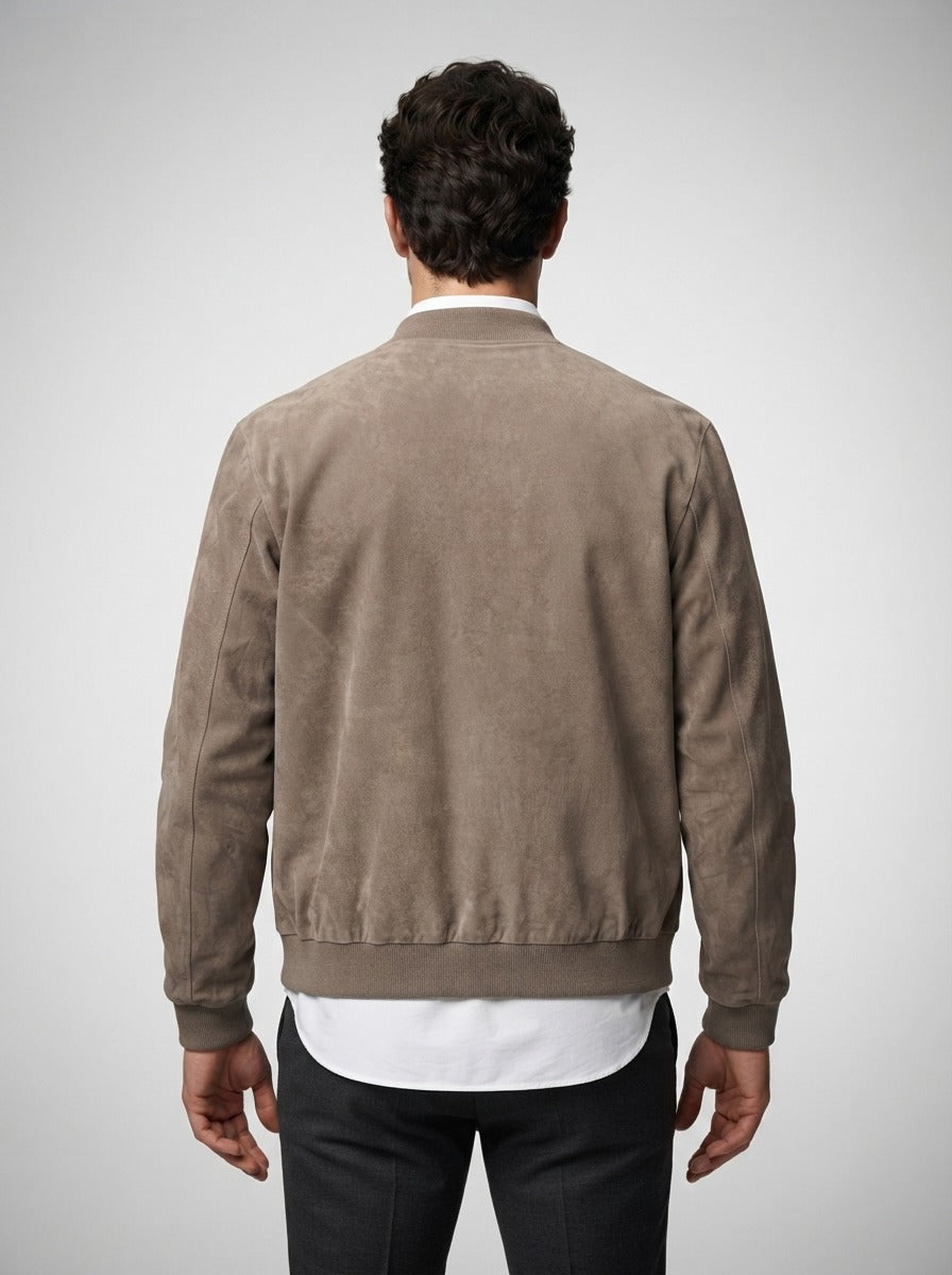 Men's Autumn Zip-Up Bomber Jacket with Stand Collar