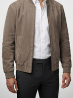 Men's Autumn Zip-Up Bomber Jacket with Stand Collar