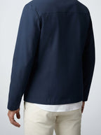 Men's Autumn Zip-Up Jacket with Point Collar and Welt Pockets