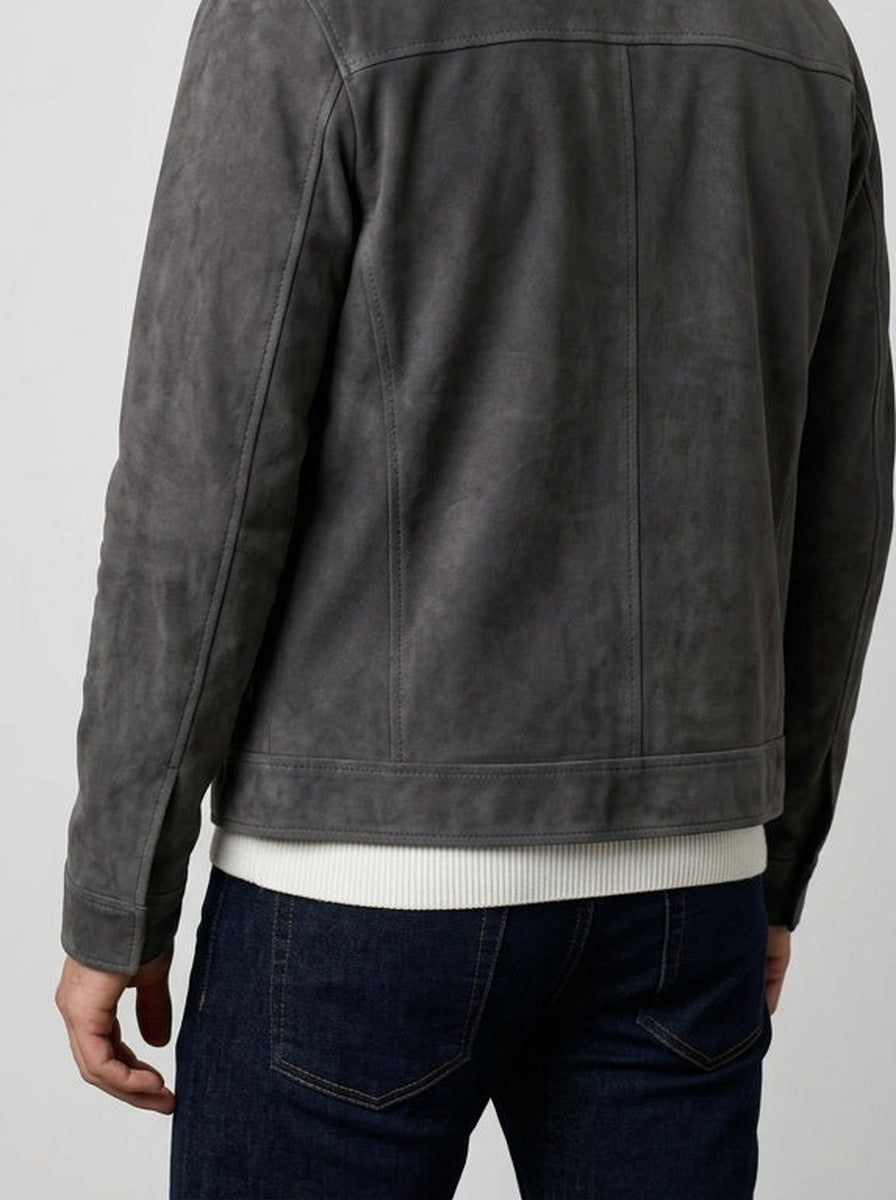 Men's Brushed Flat Collar Full Zip Jacket