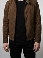 Men's Brushed Stand Collar Full Zip Jacket