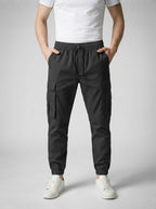 Men's Casual Cargo Joggers with Patch Pockets