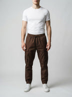 Men's Casual Cargo Joggers with Patch Pockets