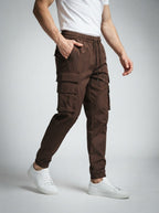 Men's Casual Cargo Joggers with Patch Pockets