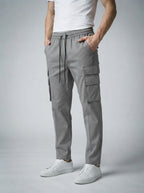 Men's Casual Cargo Joggers with Patch Pockets