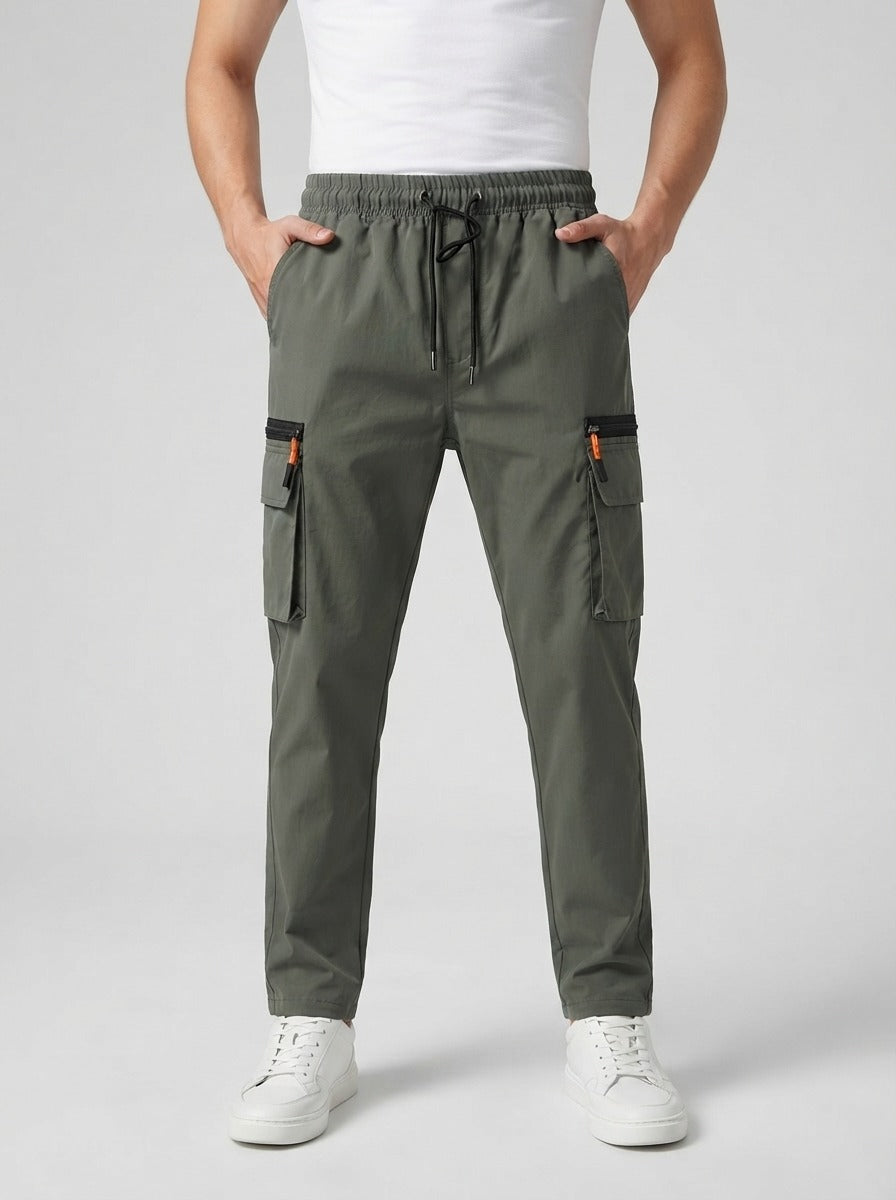 Men's Casual Cargo Joggers with Zip Pocket