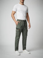 Men's Casual Cargo Joggers with Zip Pocket