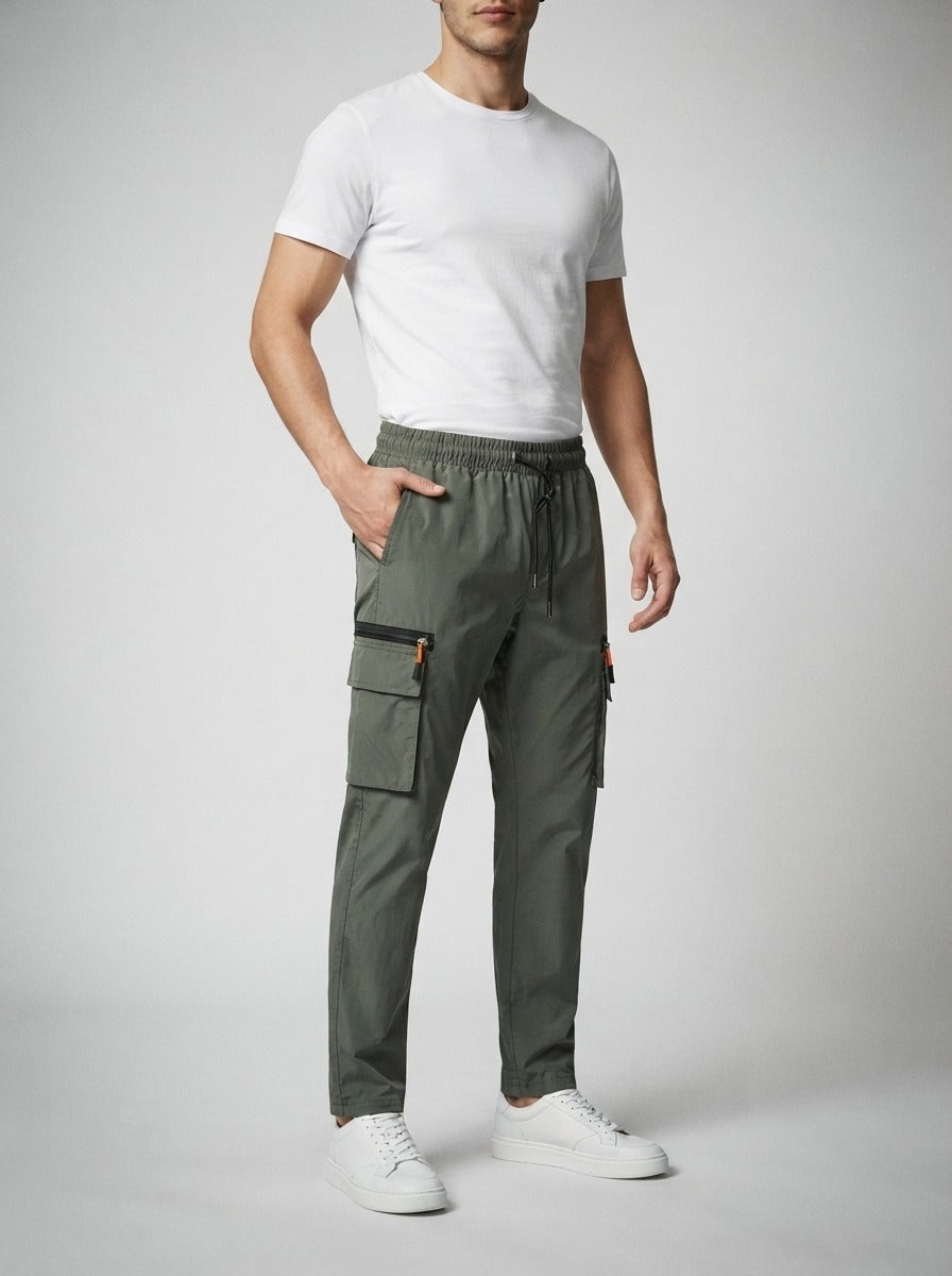 Men's Casual Cargo Joggers with Zip Pocket
