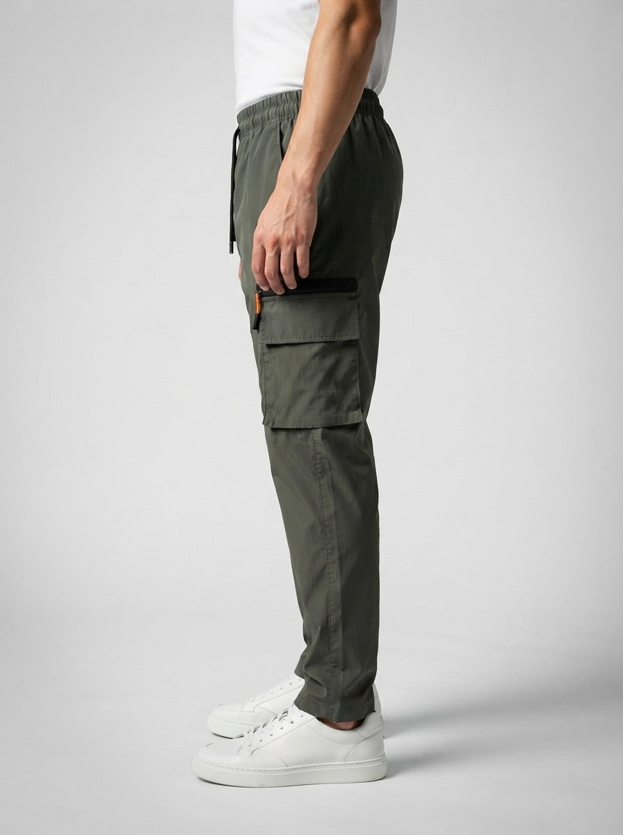 Men's Casual Cargo Joggers with Zip Pocket