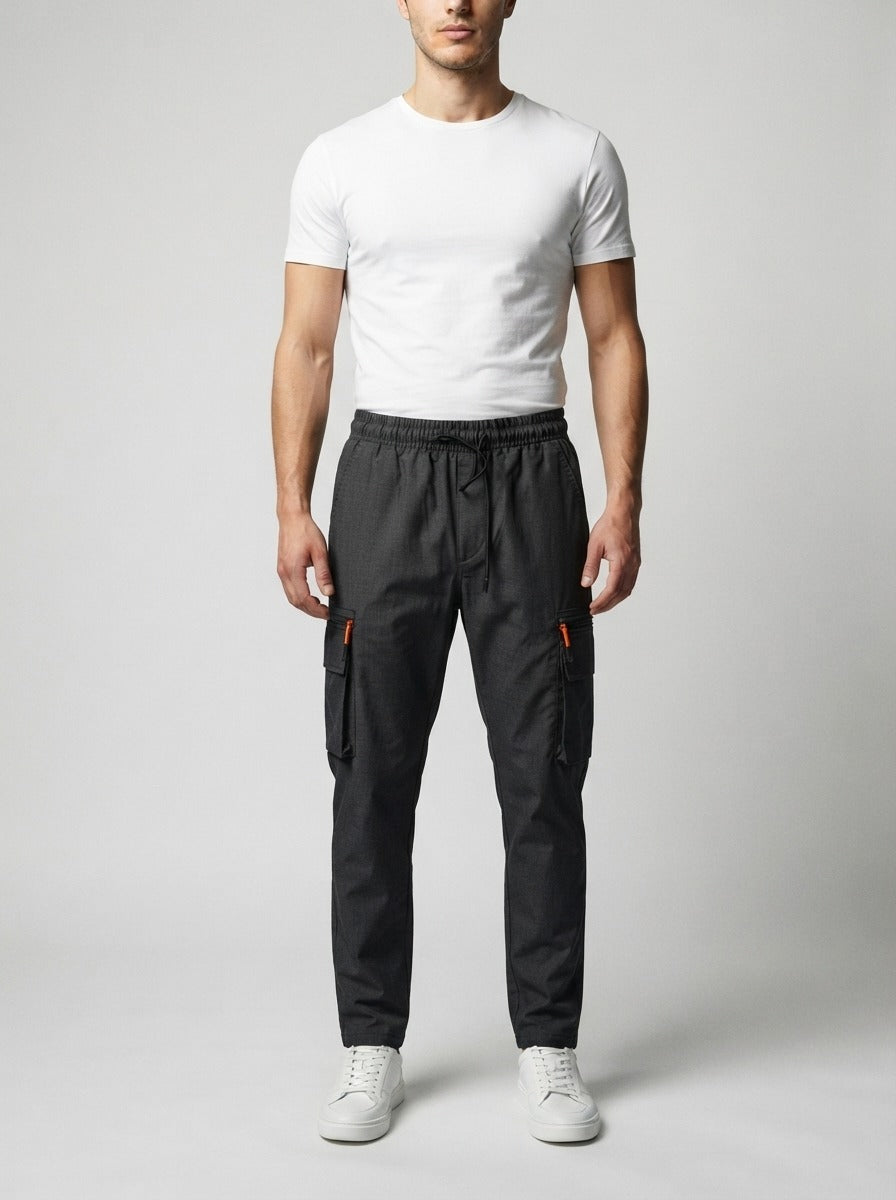 Men's Casual Cargo Joggers with Zip Pocket