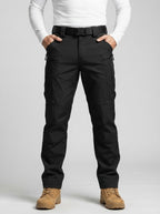 Men's Casual Cargo Trousers with Belt Loop Waistband
