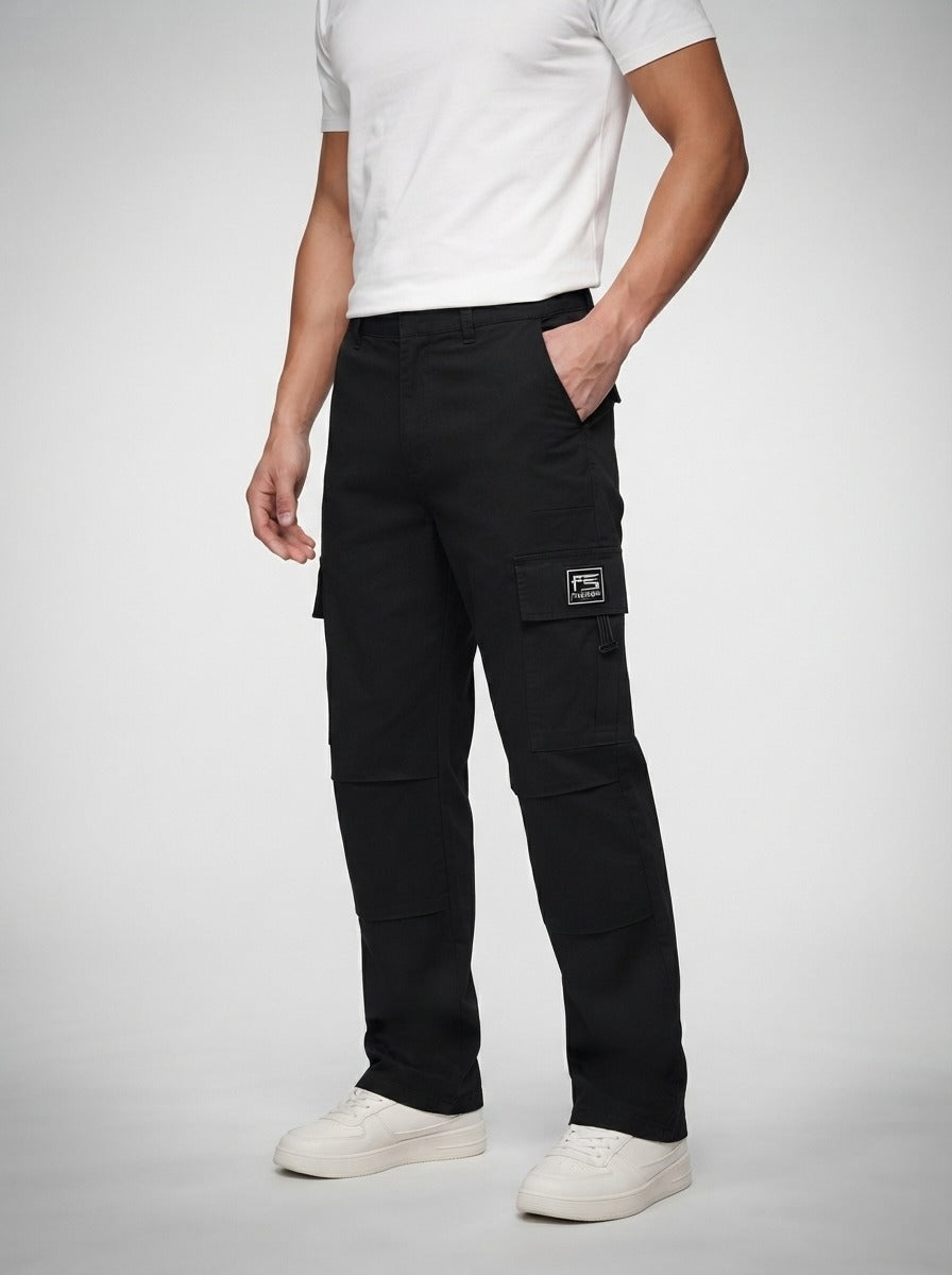 Men's Casual Cargo Trousers with Drawstring Waist