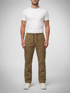 Men's Casual Cargo Trousers with Drawstring Waist