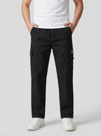 Men's Casual Cargo Trousers with Drawstring Waist