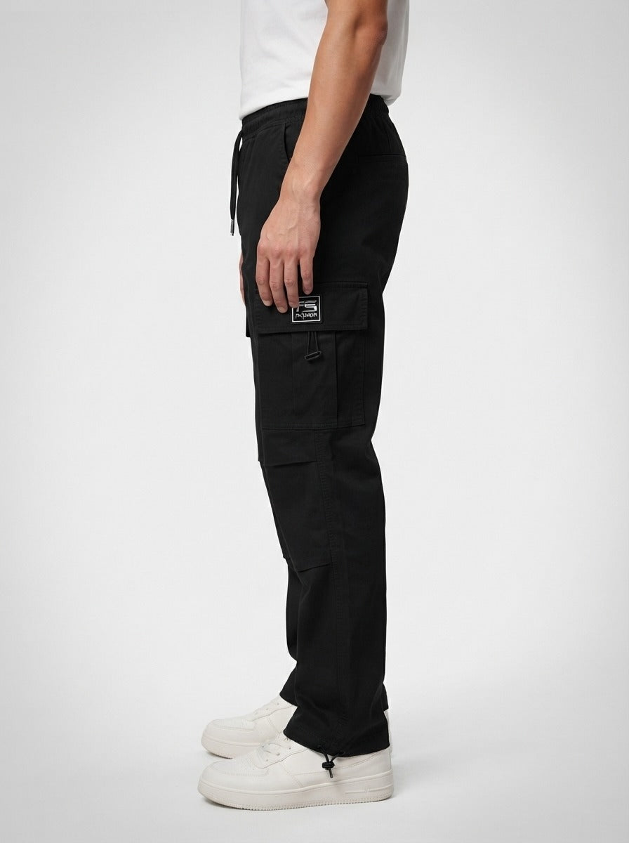 Men's Casual Cargo Trousers with Drawstring Waist