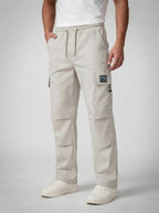 Men's Casual Cargo Trousers with Drawstring Waist