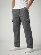 Men's Casual Cargo Trousers with Drawstring Waist