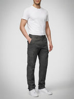 Men's Casual Cargo Trousers with Patch Pockets
