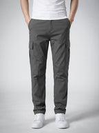 Men's Casual Cargo Trousers with Patch Pockets