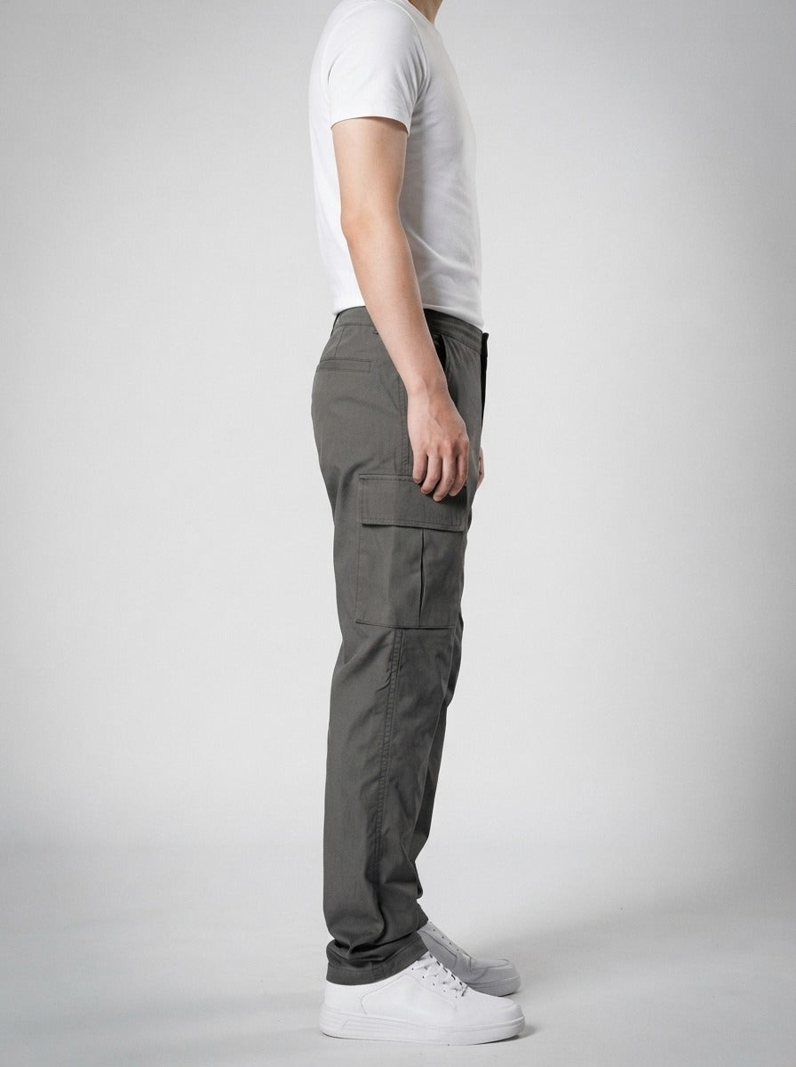 Men's Casual Cargo Trousers with Patch Pockets