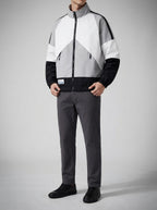 Men's Casual Colour Block Track Jacket with Zip Pockets