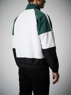 Men's Casual Colour Block Track Jacket with Zip Pockets
