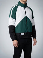 Men's Casual Colour Block Track Jacket with Zip Pockets