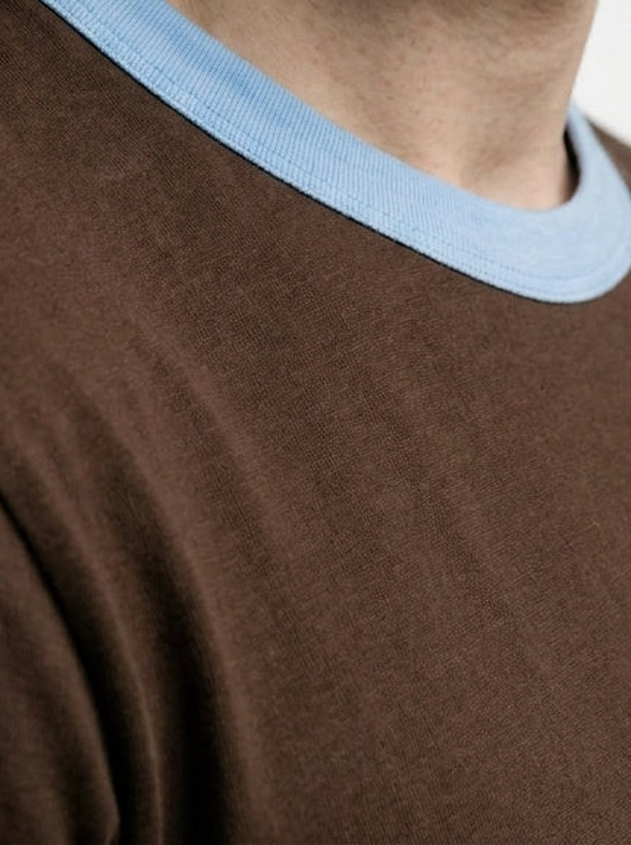 Men's Casual Contrast Trim Cotton Crew Neck T-Shirt