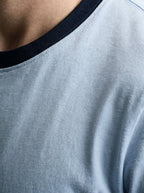 Men's Casual Contrast Trim Cotton Crew Neck T-Shirt
