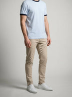 Men's Casual Contrast Trim Cotton Crew Neck T-Shirt